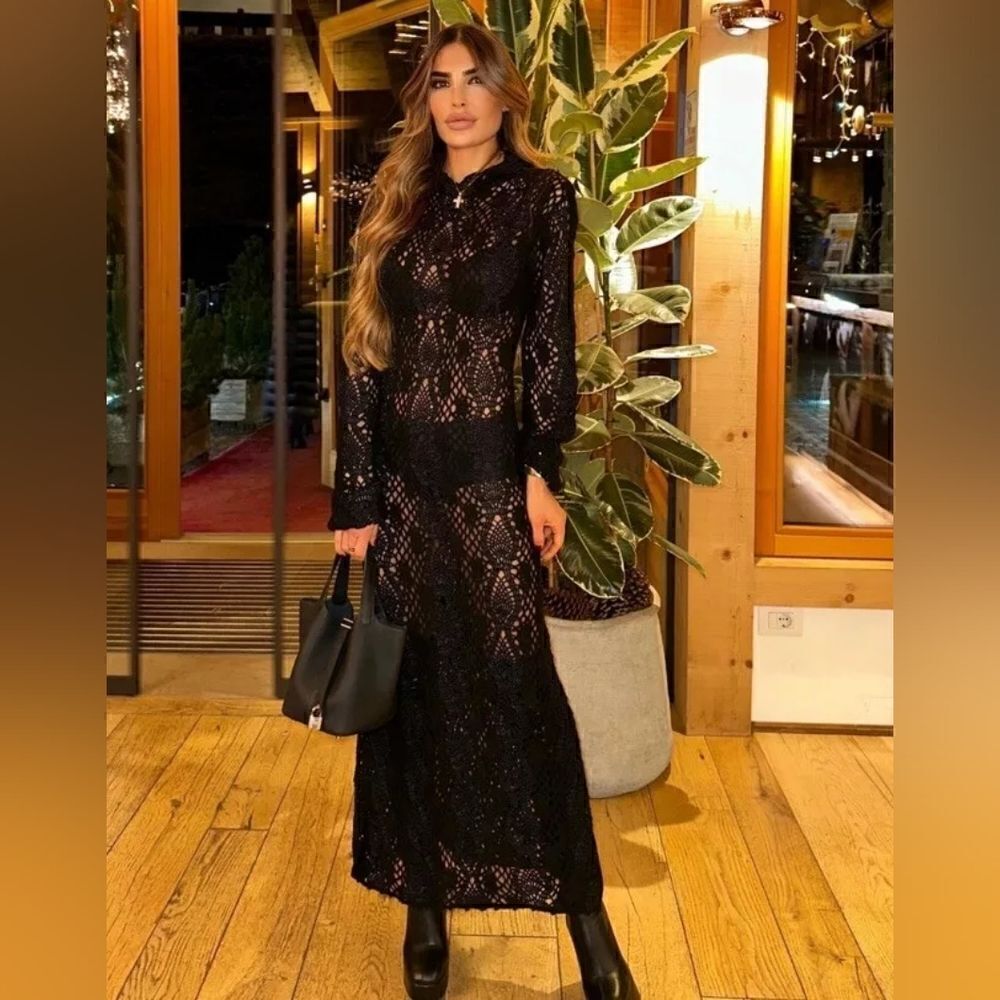 ZARA LIMITED EDITION LONG MAXI CROCHET DRESS - Picture 1 of 16